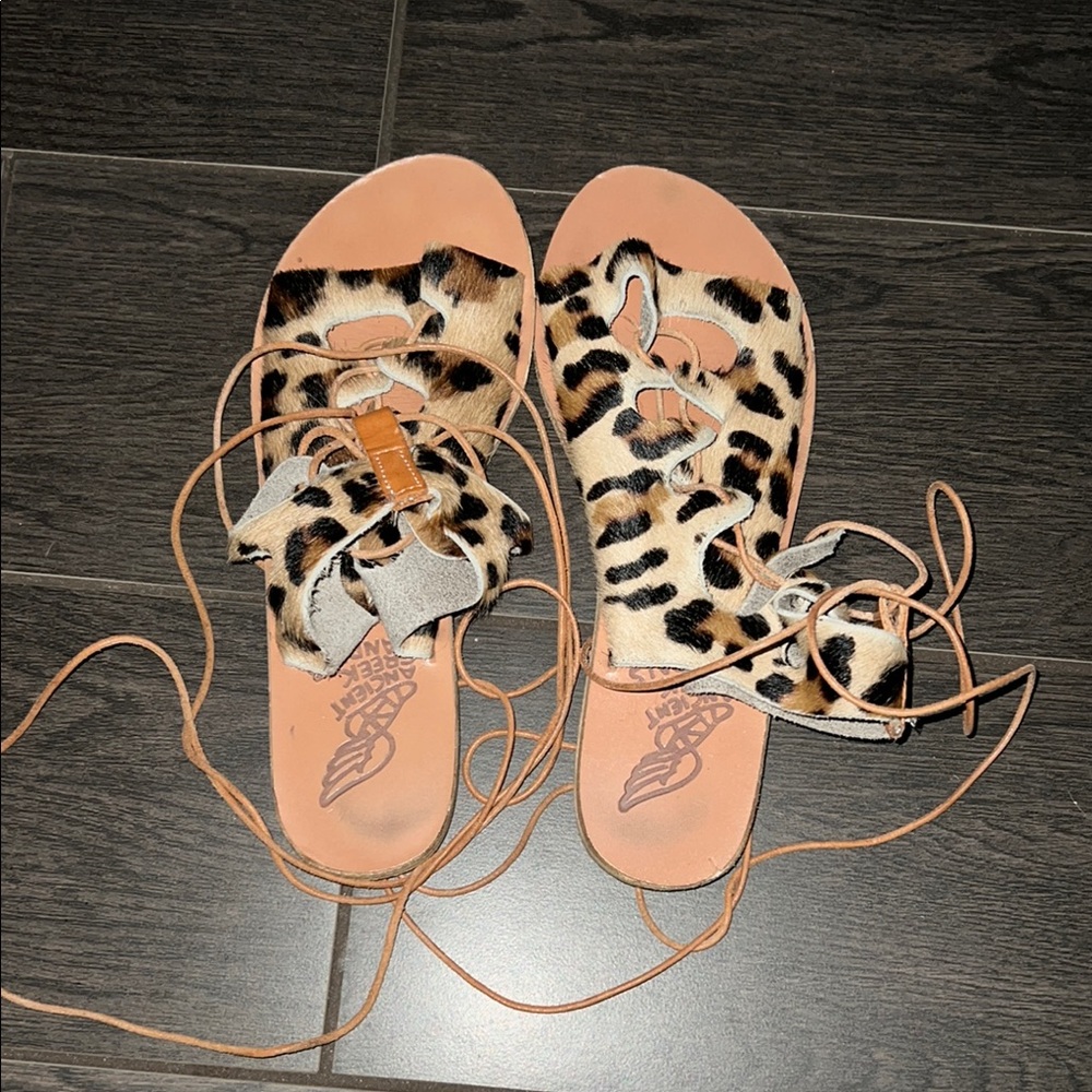 Ancient Greek Sandals Antigone Lace-Up Sandal in Leopard 37